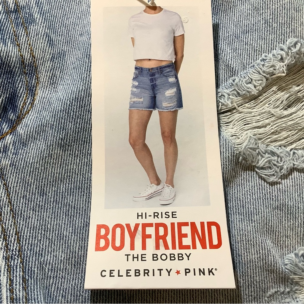 Celebrity pink high rise short size 19 light blue